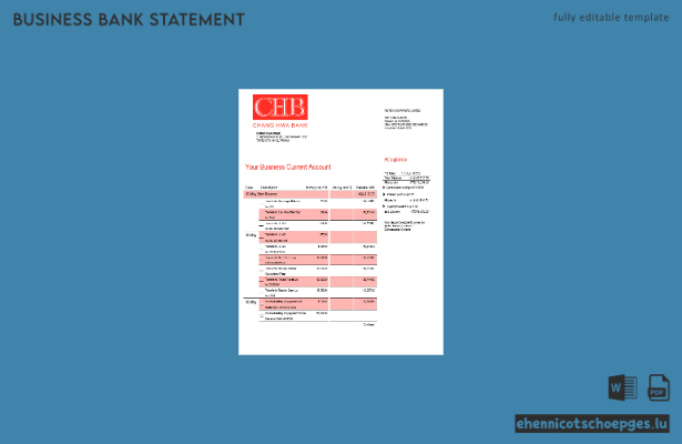 Chang Hwa Bank Geschäftsbericht – Beispielansicht (Word und PDF)